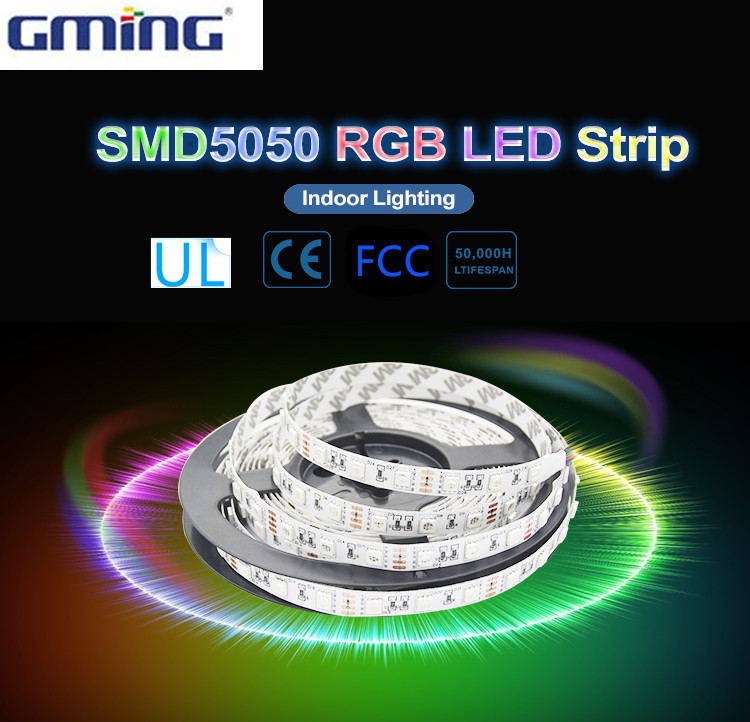 Smd 5050 Rgb Waterproof Led Strip Lights Bar 5m 12V 3050 Leds Copper Lamp Body