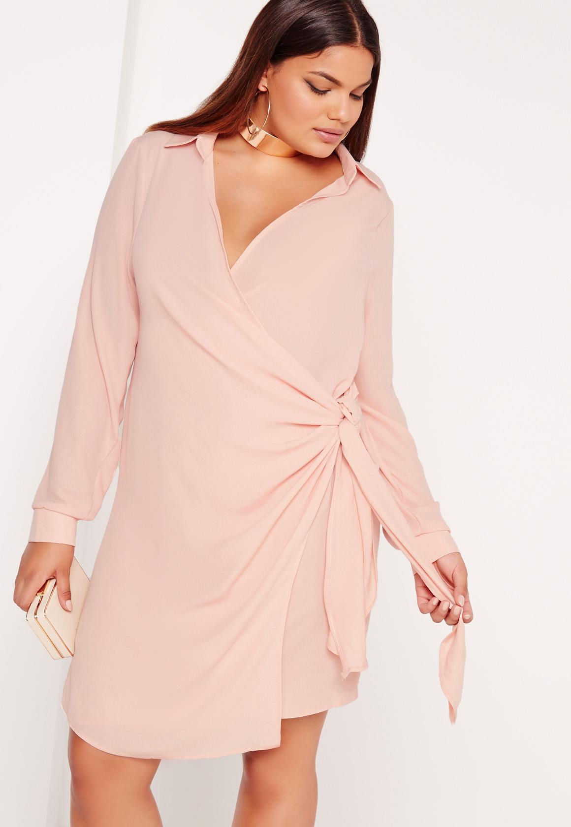 New Design Nude Plus Size Shirts & Blouses Sexy Cross Dress