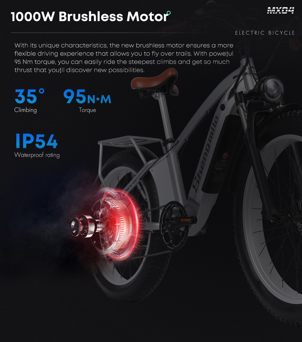 48V 17.5AH LG Battery Retro Electric Bike With Front Suspension 1000W Motor Power