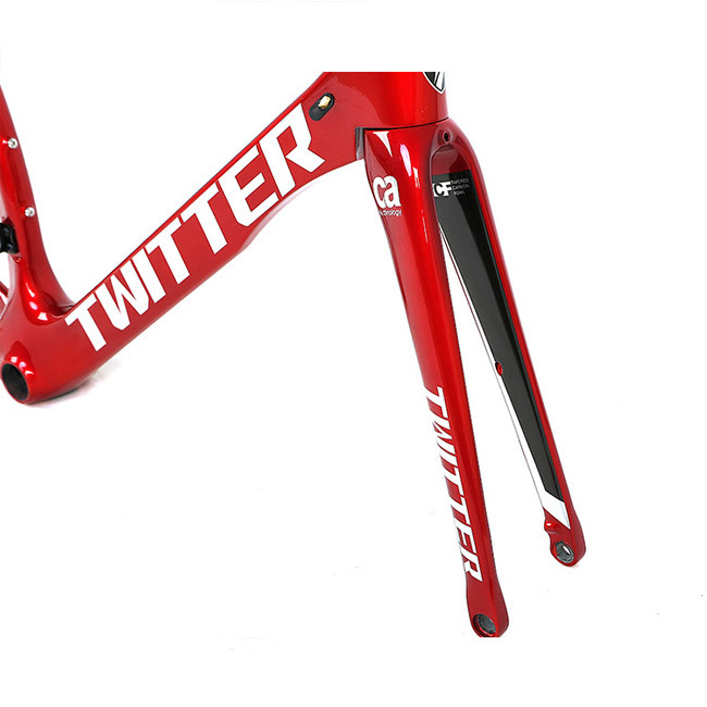 Height 52cm Carbon Road Bike Frame , TWITTER Thunder Frameset 700x25C Wheel Size