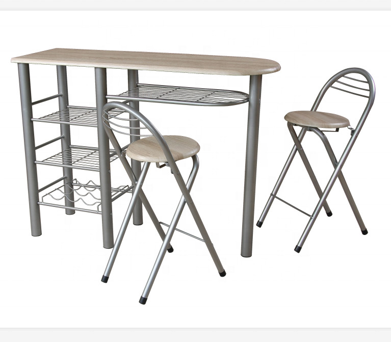 3PCS Breakfast Dinning Table And Chair Set Counter Top Kitchen Table