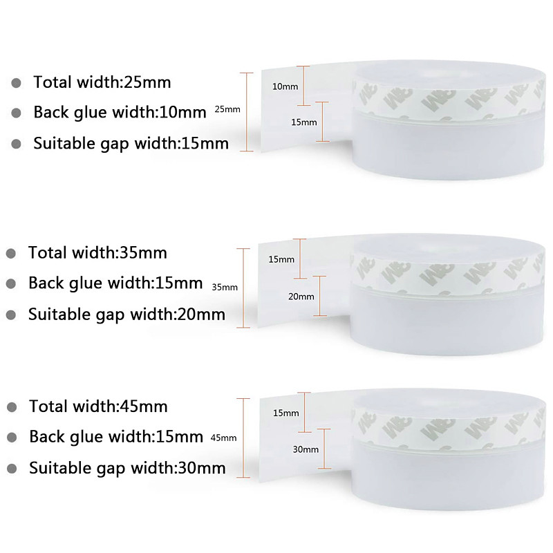5M Silicone Door And Window Sealing Strip Insectproof Weather Seal Tape For Windows