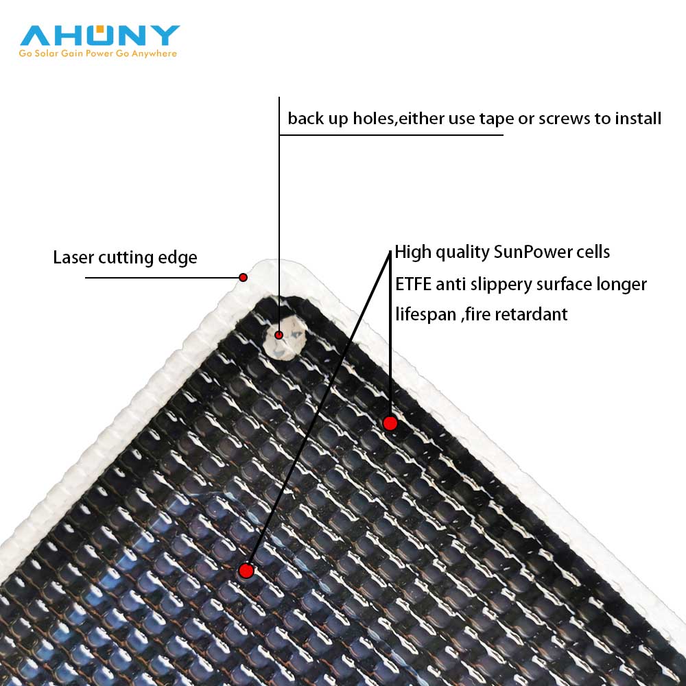 150W Walkable Waterproof PV Mono Solar Panel For Marine Camping Rv Boat Yacht