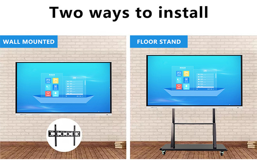 80/86/90/100/110/135'' LCD Digital Signage Portable Infrared Android 4K Touch Screen Digital Smart TV