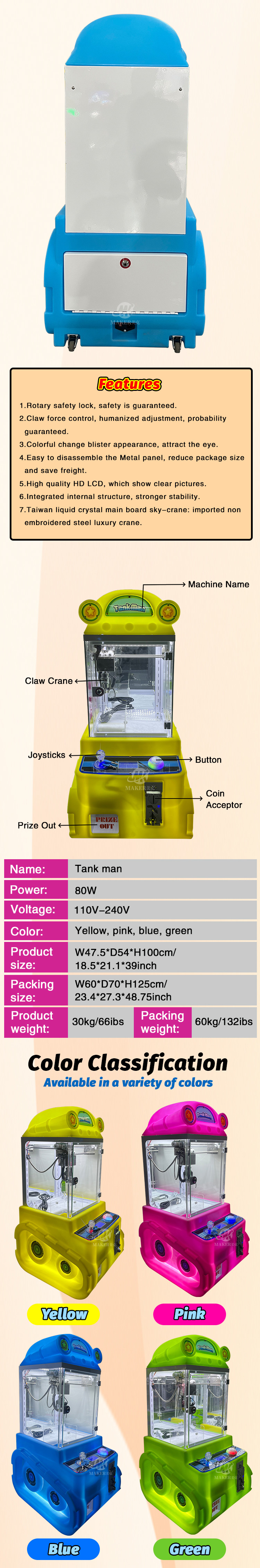 New Designed Mini Claw Machine Coin Operated Amusement Gift Game Machine Small Toy Claw Crane Doll Machine