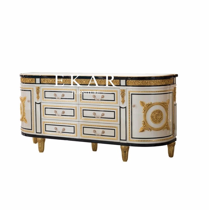2018 Spanish design antique luxury hand carved wood sideboard FLN-M-TG201