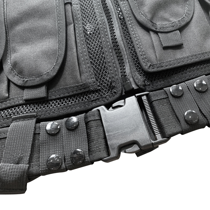 Comfortable Protective Black Vest with multiple Pouches for Body and Equipment Fabric