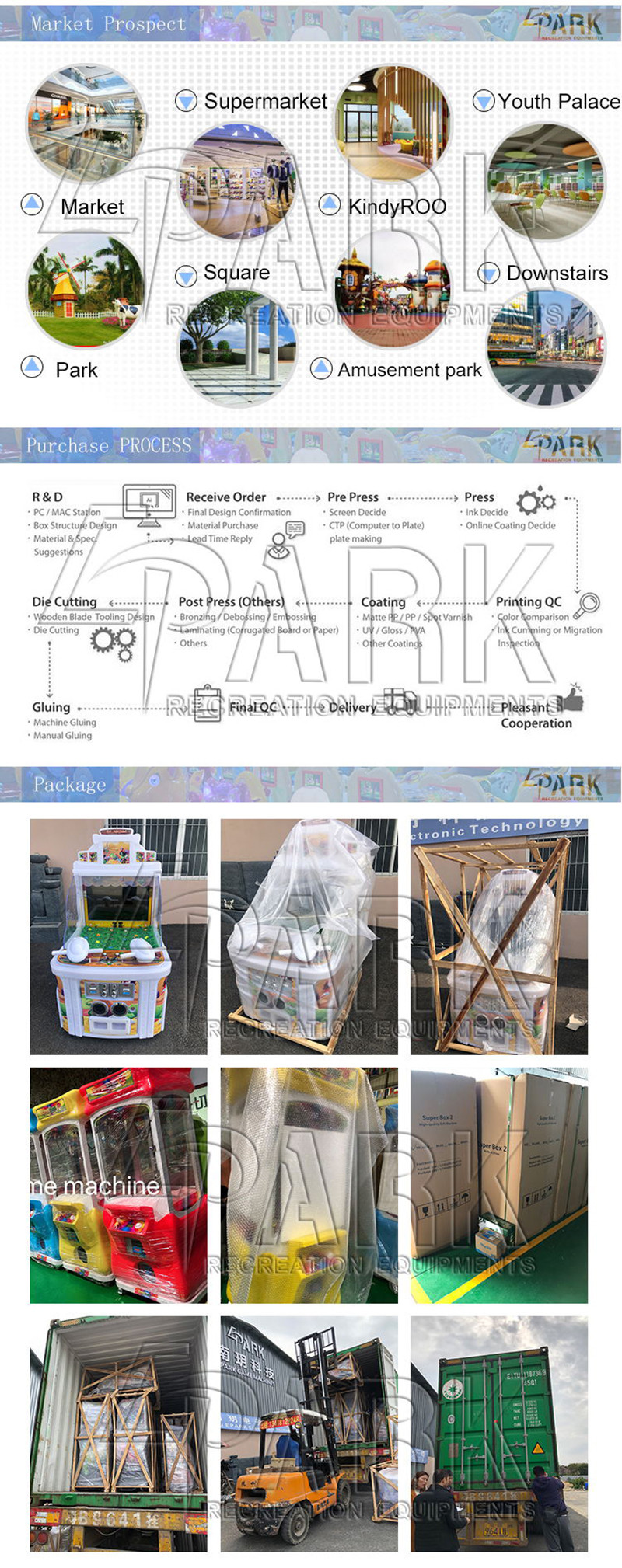 Epark Spin N Win Video Entertainment Equipment / Coin Amusement Game Machine