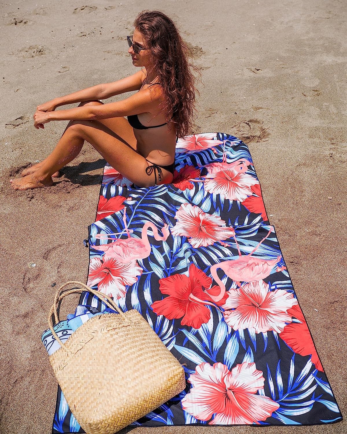 Quickly Dry Custom Beach Towel High Durability Custom Pattern Microfiber Beach Towel