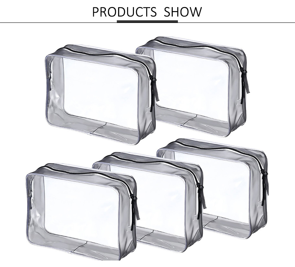 9*2.95*6.3in Zippered PVC Cosmetic Makeup Bag For Vacation