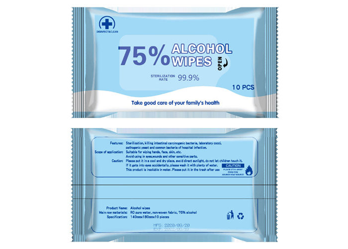 Cleaning Sanitizing Alcohol Disinfectant Wipes 10 Pieces 75% Alcohol Wet Anti Bacterial