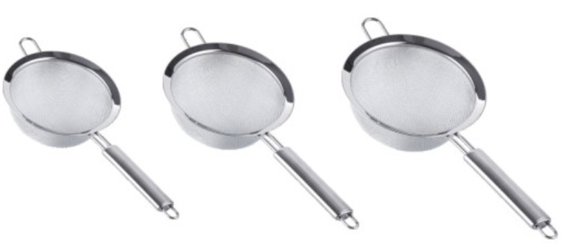 Kitchen uses conical premium stainless steel fine mesh food sieve strainer with handle