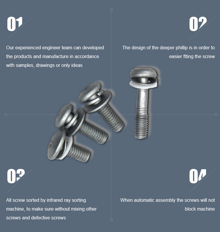 Metric Measurement System Mushroom Round Head Screw with Zinc Plating and Half Thread