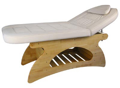 Fixed Electric Beauty Parlour Facial Bed Adjustable With Solid Wood Materials