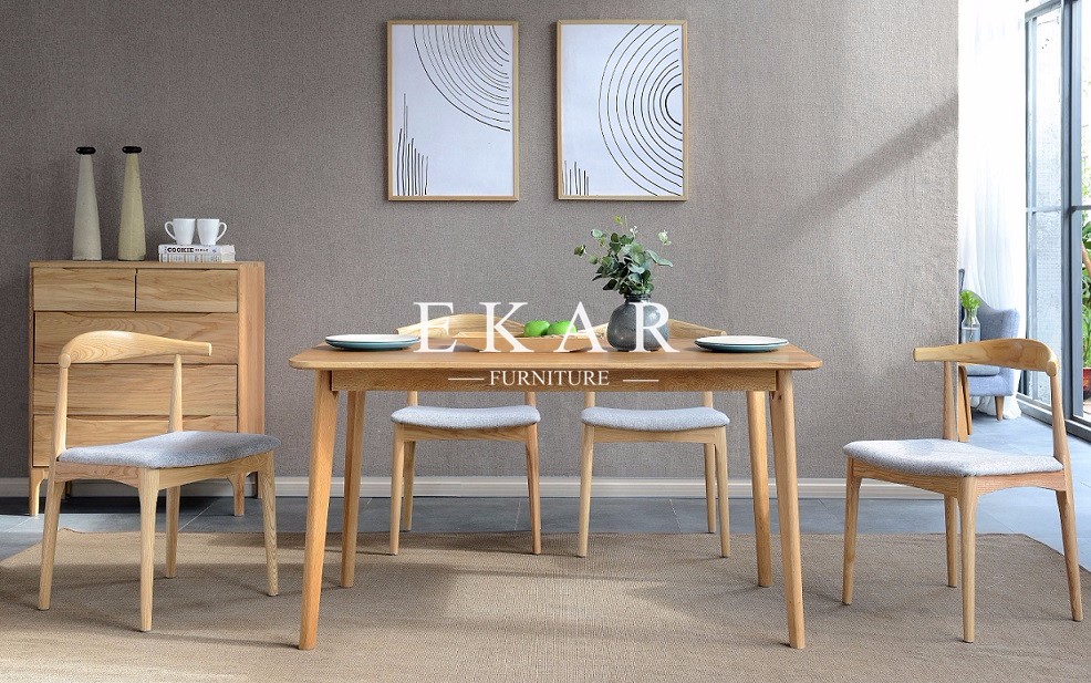 Furniture Modern Designs Chair Solid Wood With Leather Seat Dining Table Chair Set