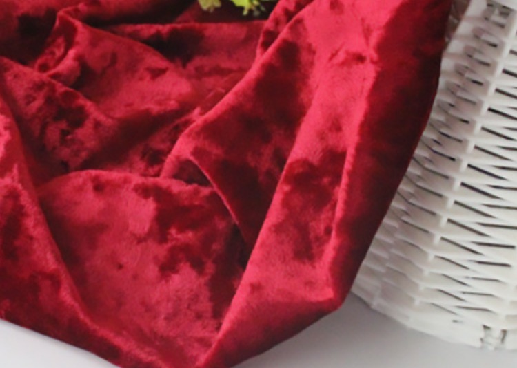 Crushed Polyester Velvet Fabric Windproof For Clothes