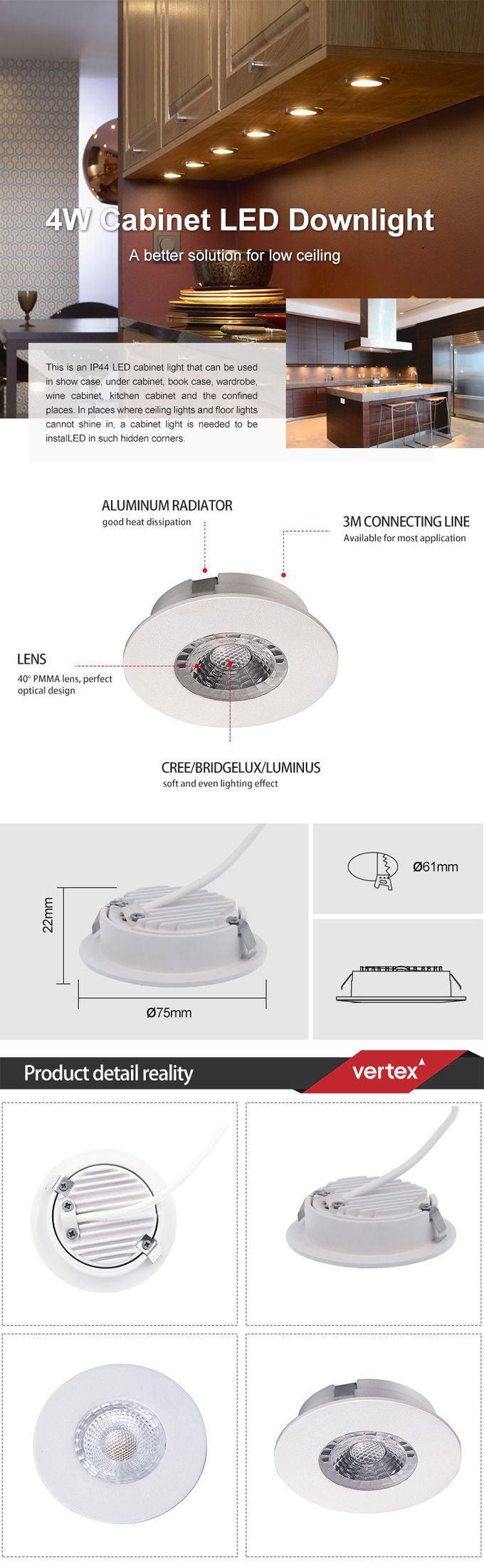 PF0.9 Wireless Under Kitchen Cabinet Lighting 3000K Closet Cabinet Lighting