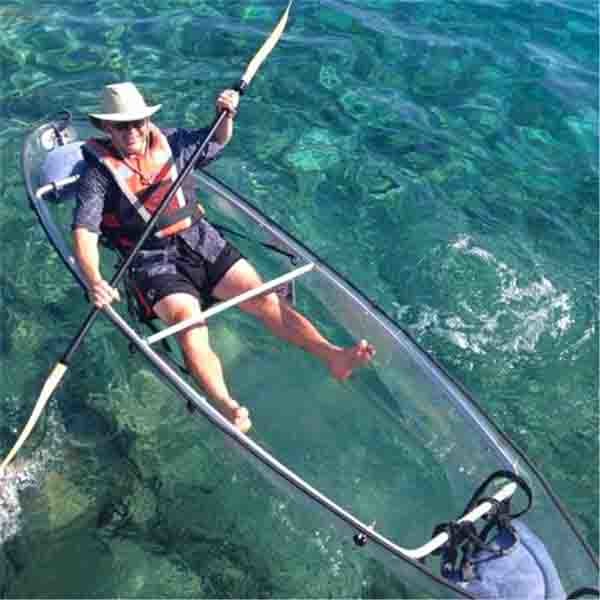 Flexible Ocean Fishing Polycarbonate Kayak Safe Design With Oars / Life Jacket