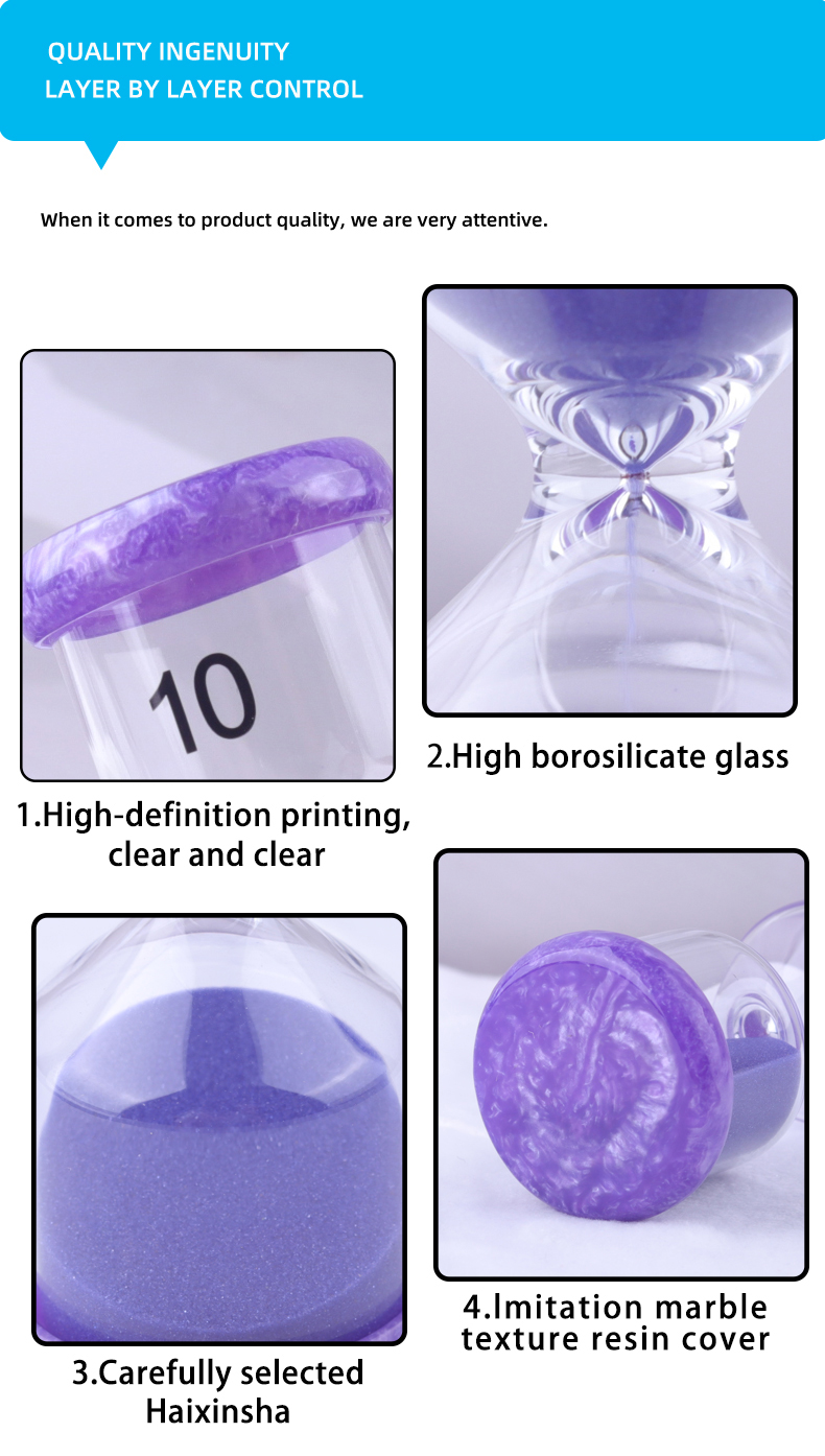 Colorful Plastic Sand Timer Clock 2 3 5 10 15 30 Min Kids Game Hourglass