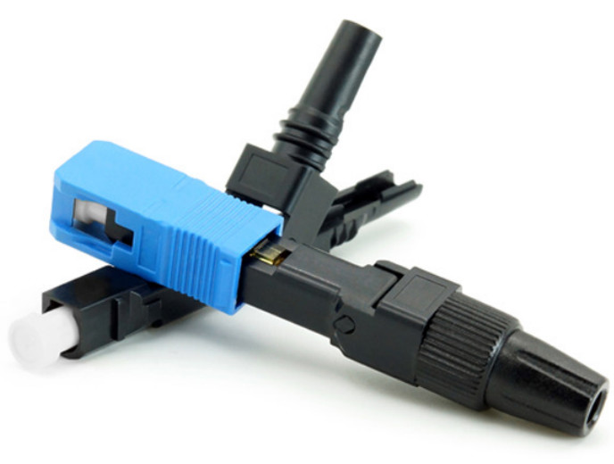 Plastic SC UPC Passive Electronic Components FTTH Fiber Optic Adaptor Fast Connector