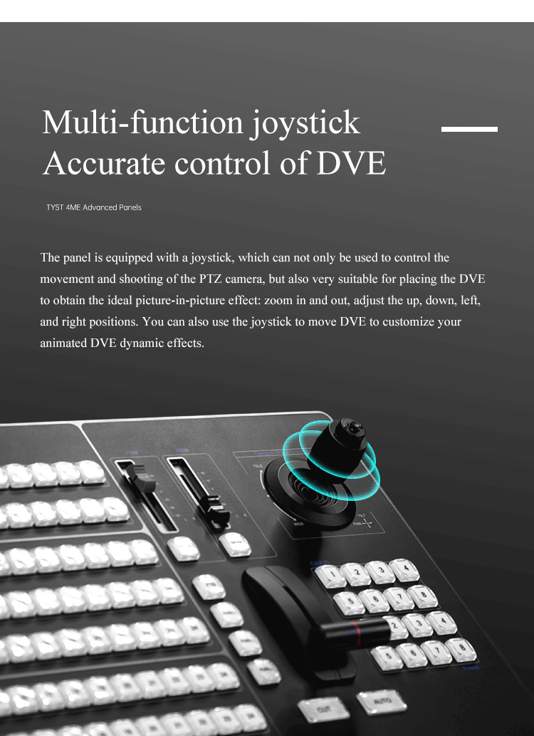 PTZ Input 4M/E TYST Switch Panel Keyboard VMIX Control Panel 4ME Real Time Live Slow Motion Playback Systems