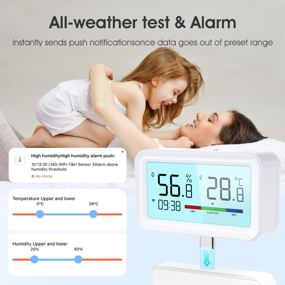 Tuya ZigBee Wireless Hygrometer and Thermometer Sensor – Remote Monitoring, App Control, Alexa & Google Home Compatible