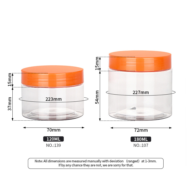 Wide Mouth Cream Jars Cosmetic Packaging 100g 120g Capacity With Screw Cap