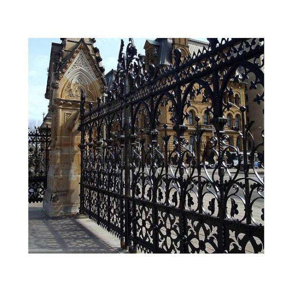 Welded Wrought Iron Fence Panels With Finial Hot Dip Galvanized