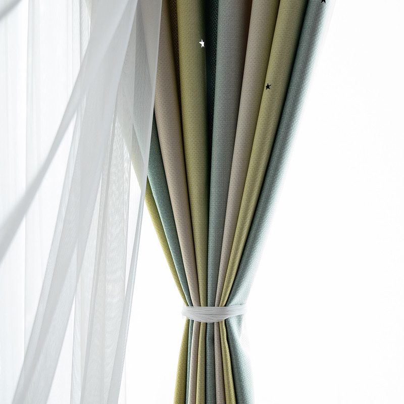 Home Decor Polyester Curtain Fabric Printed Linen Blackout Window