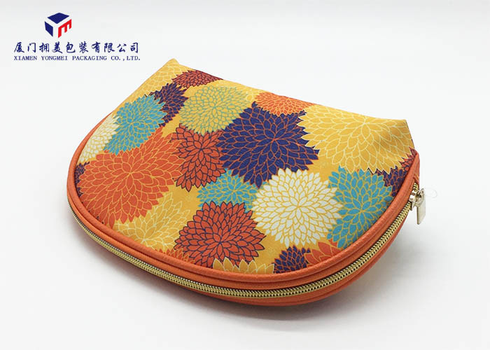 Semicircular Shape Women Fashion Fabric Makeup Case Unique Design 19X5X14cm