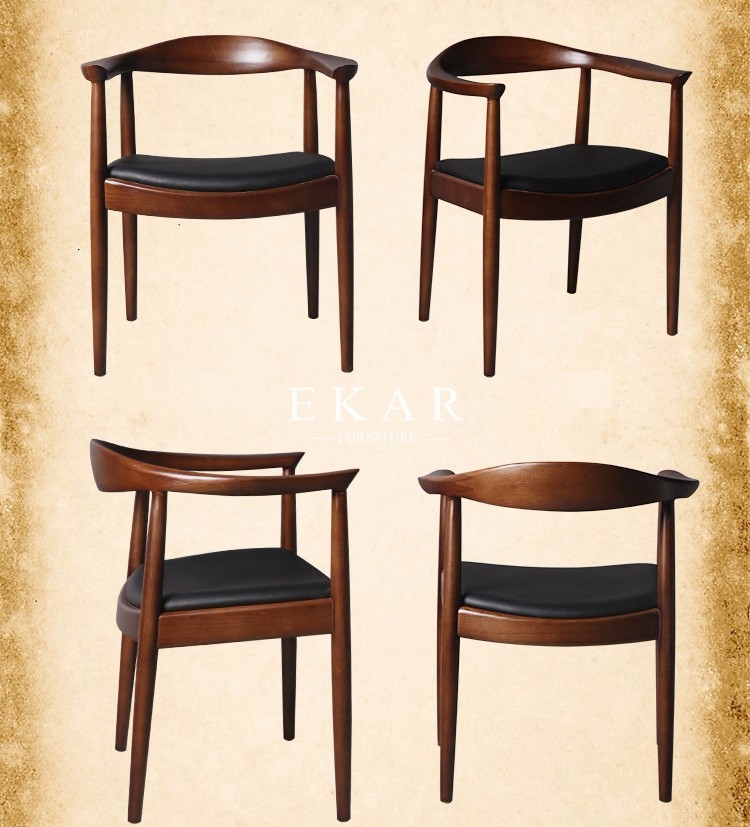 Ash Wood Armchair Woven Leather Dining Funiture Modern Chair