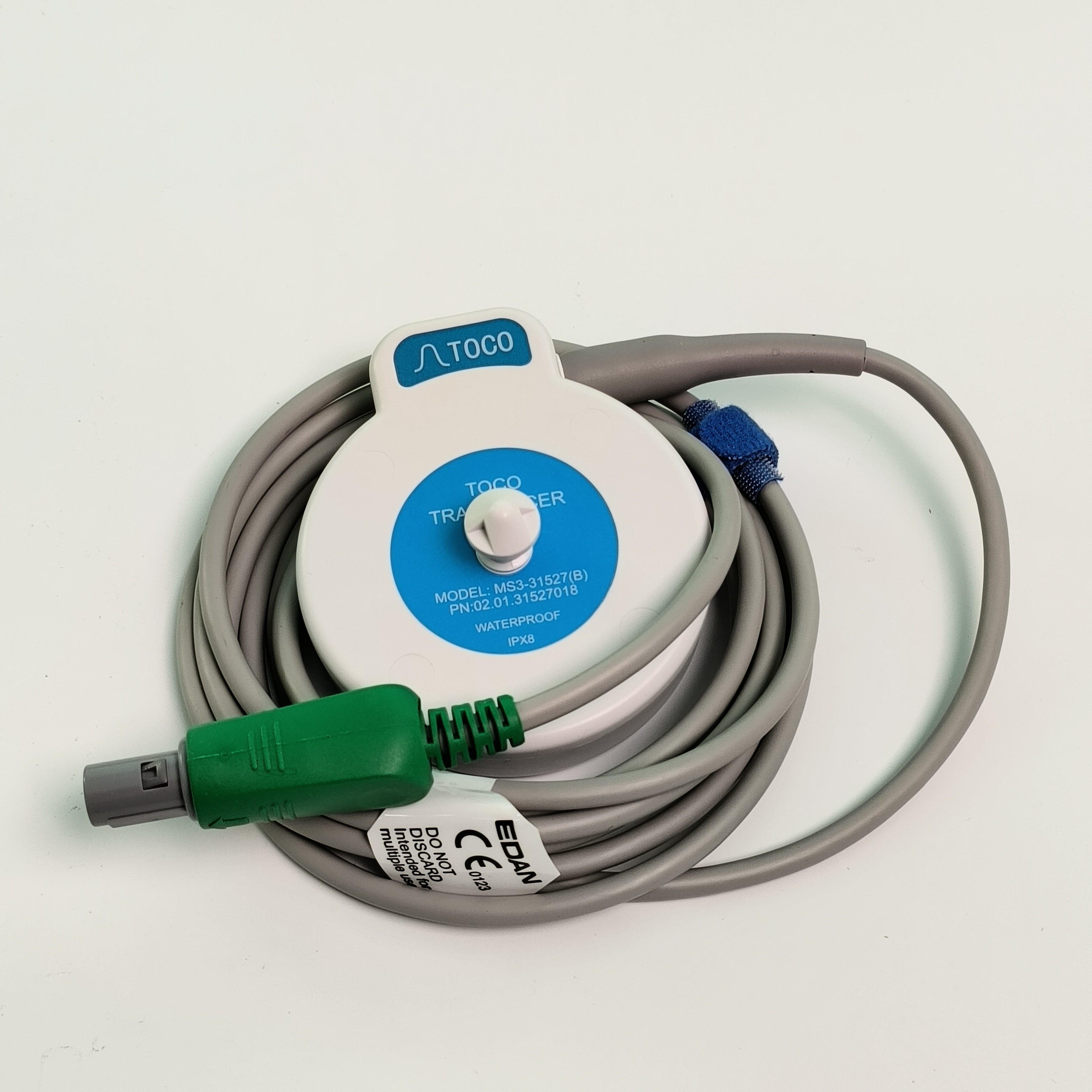 Fetal Monitoring And Uterine Contraction TOCO Probe 6 Pin Single Slot Blue Model MS3-31527