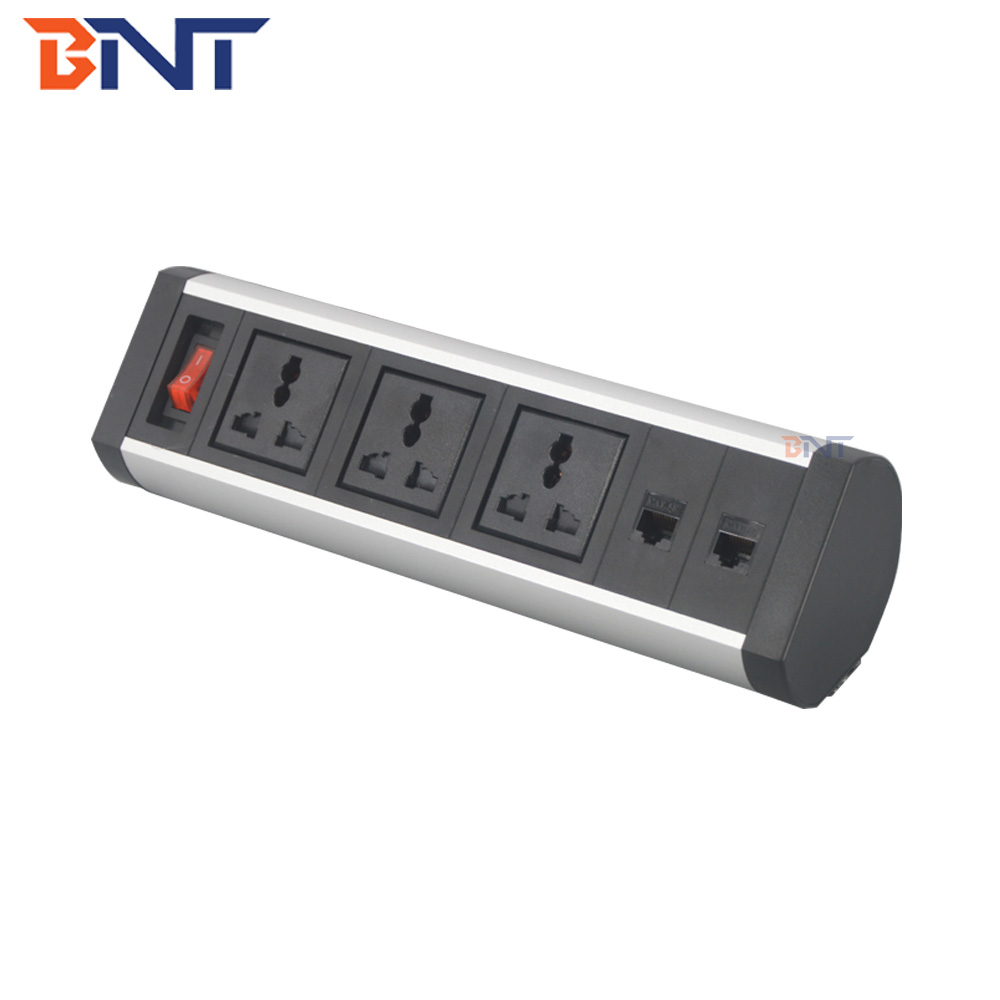 New design conference electrical power plug clamp on desk socket with rj45 internet port