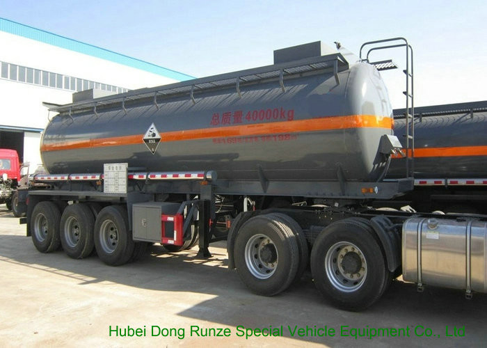3 Axles Chemical Tanker Truck for 30 - 45MT Hydrofluoric Acid / HCL Transport