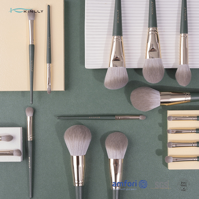 OEM 16 Pieces Cosmetic Rose Gold Makeup Brushes With Vegan Hair
