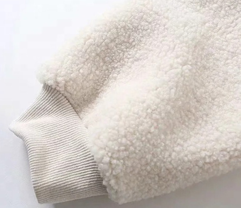 Unisex Fleece xxxl Sherpa Fur Lined Hoodie Embroidery Warm Fluffy Hoodie