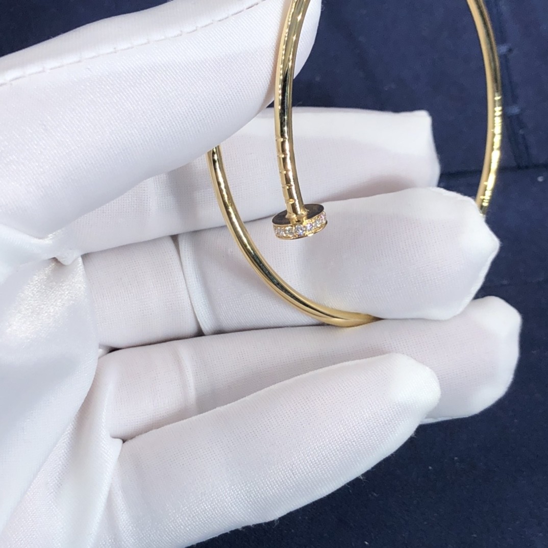Elegant Car Tier 18k Gold Juste Un Clou Bracelet Small Model Natural Diamonds