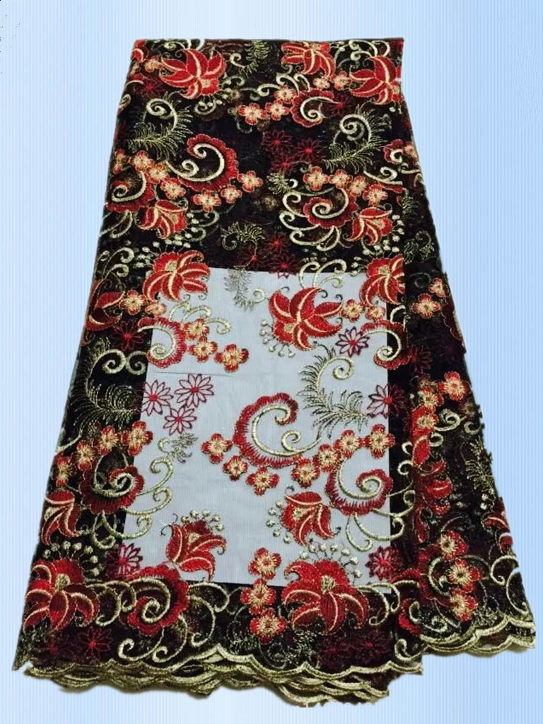 African Lace Fabric 2017 High Quality Lace Tulle Styles Embroidery Laces for Wholesale with different color