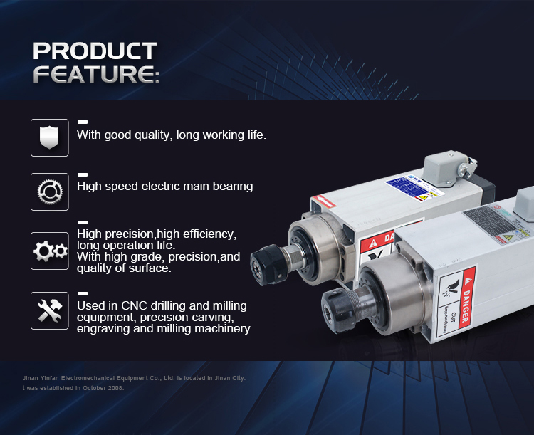 Supply High Torque 2.2kw Spindle Motor with Maximum Torque 0.88Nm and ER20 Collect