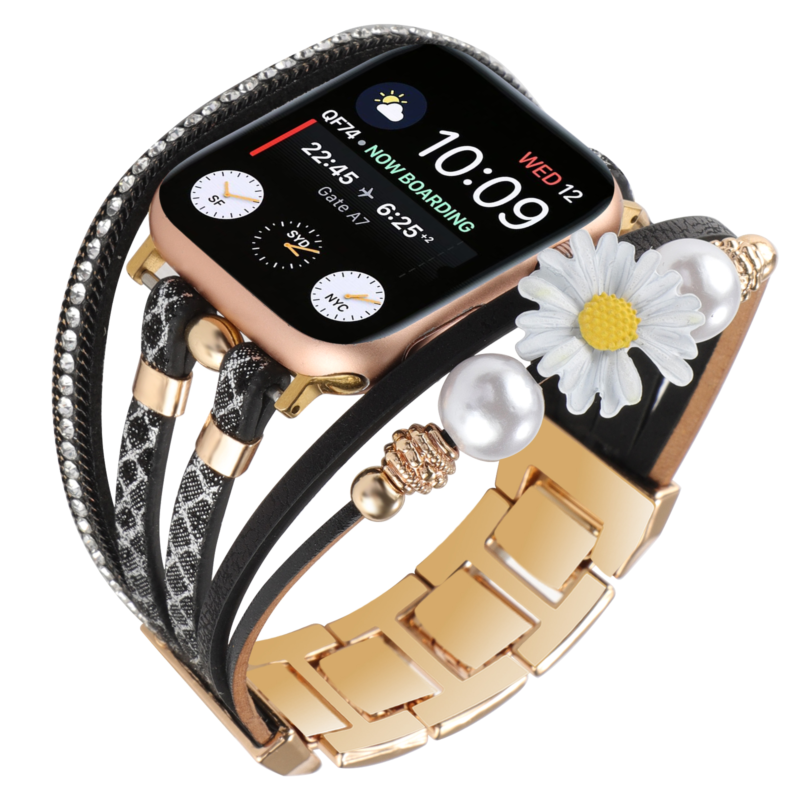 DHL.UPS.FEDEX.EMS Trendy Zou Chrysanthemum Decorative Smart Watch Band