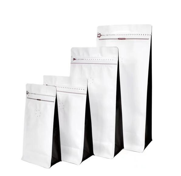 Custom logo Flat Bottom triple laminated aluminium foil bags with Zipper for food