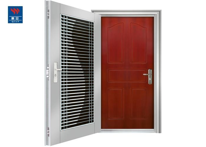 Fancy Exterior Stainless Steel Security Doors Wooden Steel Door