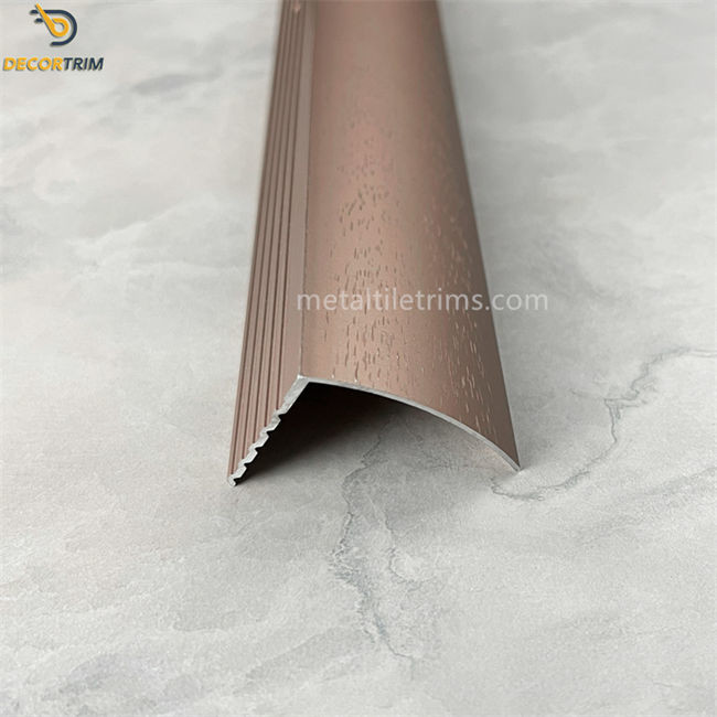 Metal Stair Nose Trim Metal Stair Nosing Anti Slip Luxury Coffee Profile For Tiles