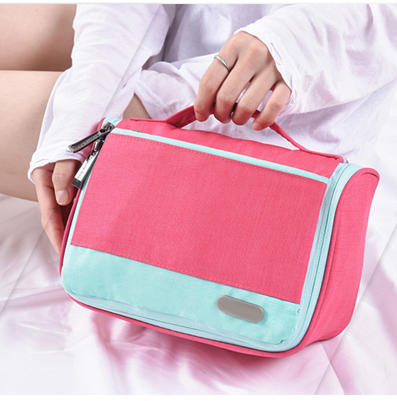 Polyester Large Travel Waterproof Cosmetic Hanging Toiletry Bag