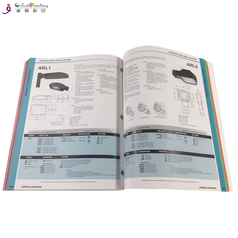 Perfect Binding Softcover Catalog Printing Services Full Color Booklet Printing