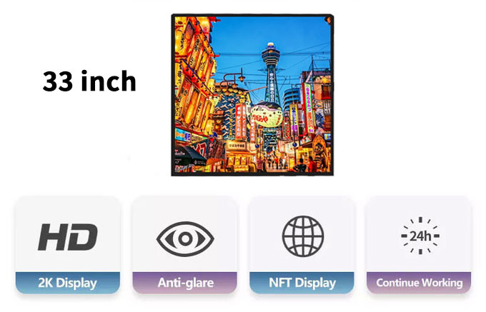 33 Inch Square LCD Display 450nits 1920x1920 Wifi Digital Display