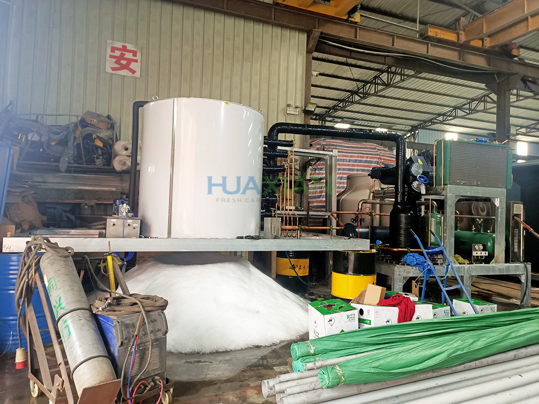 20 Ton Flake Ice Making Maker With Stainless Steel Ice Storage Room