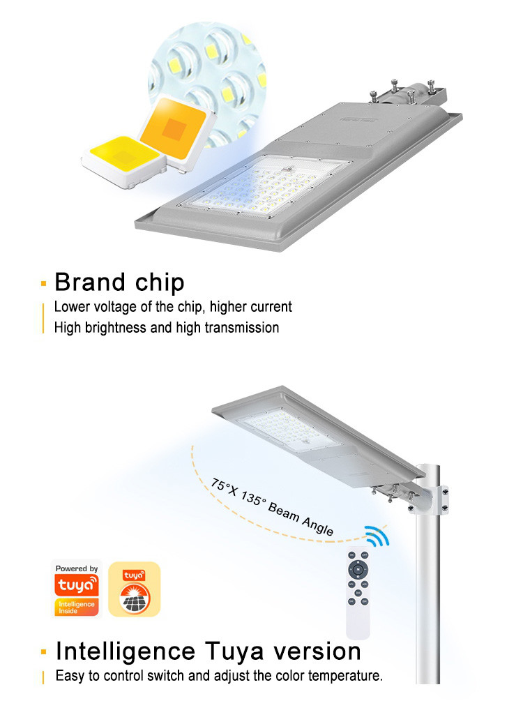 200w All In One Solar LED Street Light 14000 Lumens Radar Induction With Battery EMC