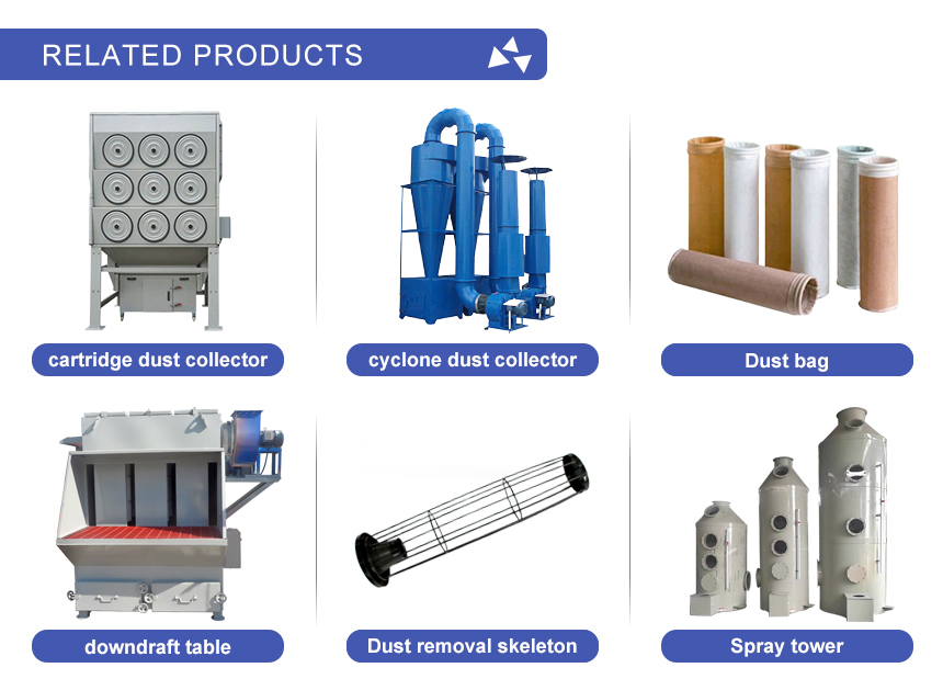 8 Pulse Valves Industrial Baghouse Dust Collector System with 0.2 Micron Minimum Particle Size