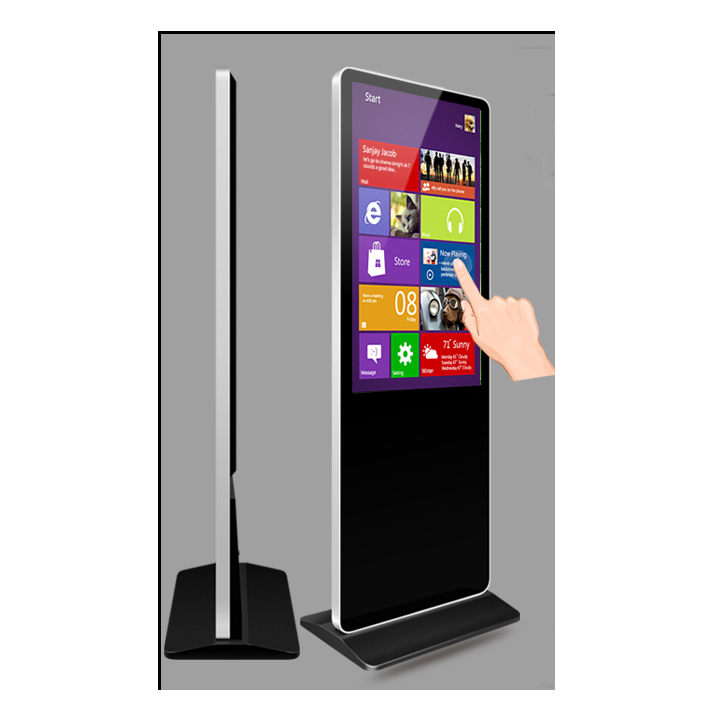49" 50" inch Alone standing interactive self-service terminal computer kiosk with capacitive touchscreen